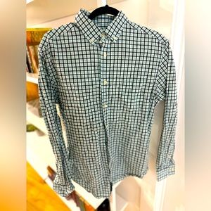 Merona blue/black/white plaid button-down